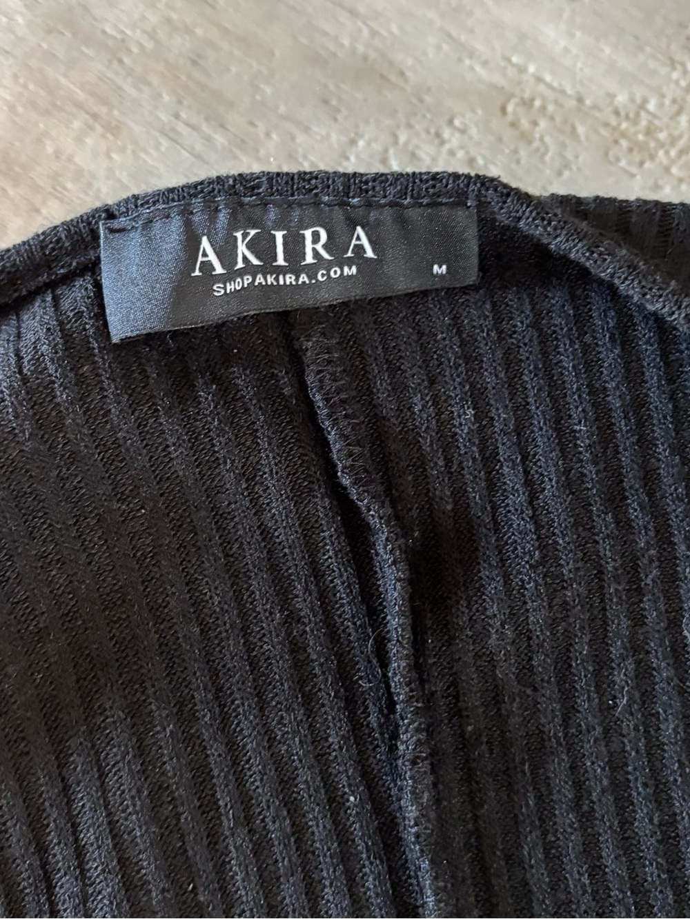 Akira Black Ribbed Wrap Sweater-067 - Picture 2 of 3